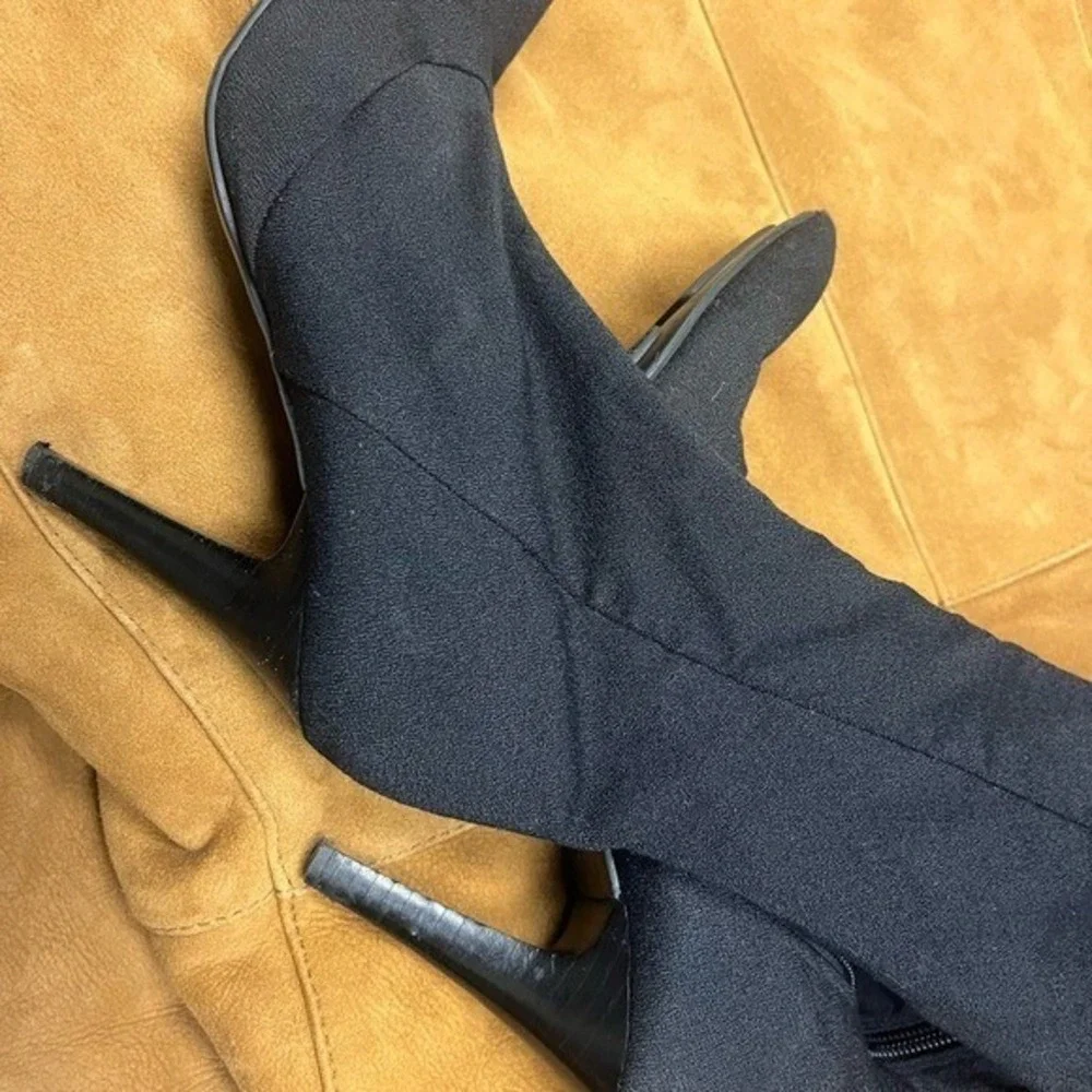 Nine West‎ Sinisterm Black Over The Knee Stretch Boots Stiletto Heel Womens 7M